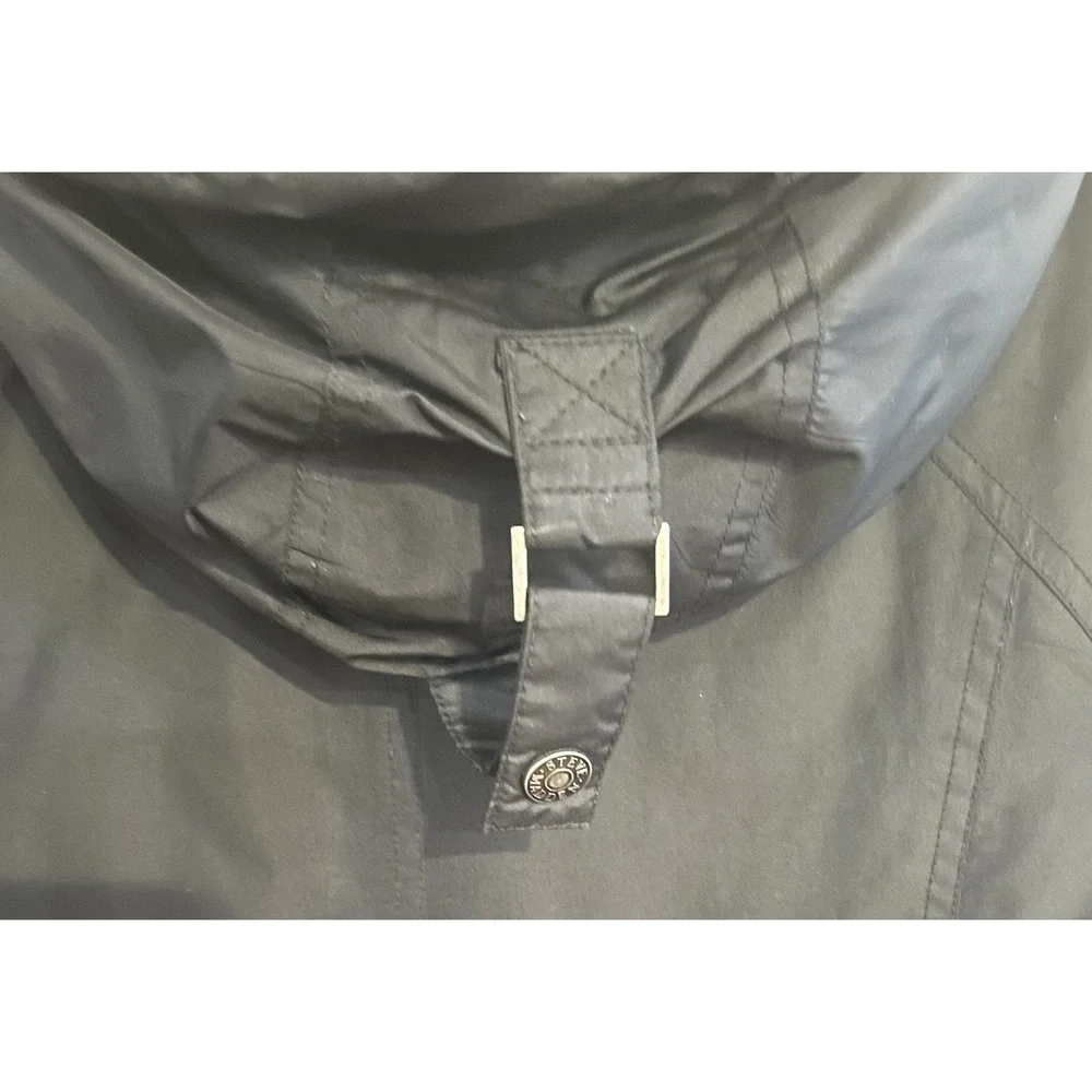 Steve Madden‎ Womens Black Hooded Puffer Parka Jacket Size L Utility Winter Coat